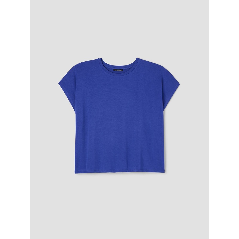 Eileen Fisher Fine Jersey Square‎ Top Royal Blue Size 1X New With Tags